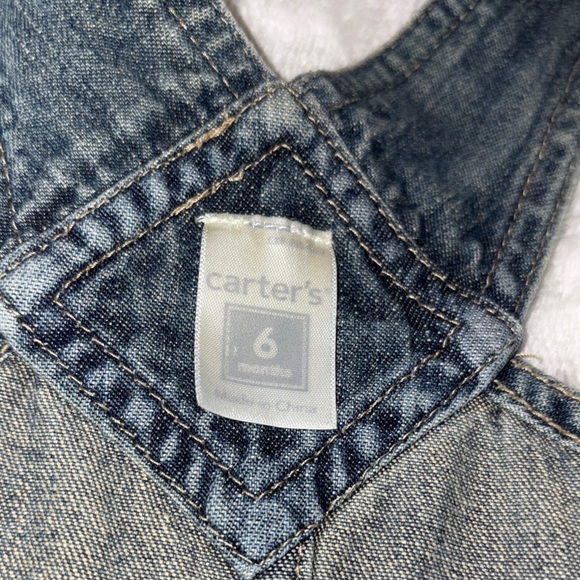 Vintage Gently Loved Denim Boys “FOOTBALL” Overalls by Carter’s - Picture 6 of 8